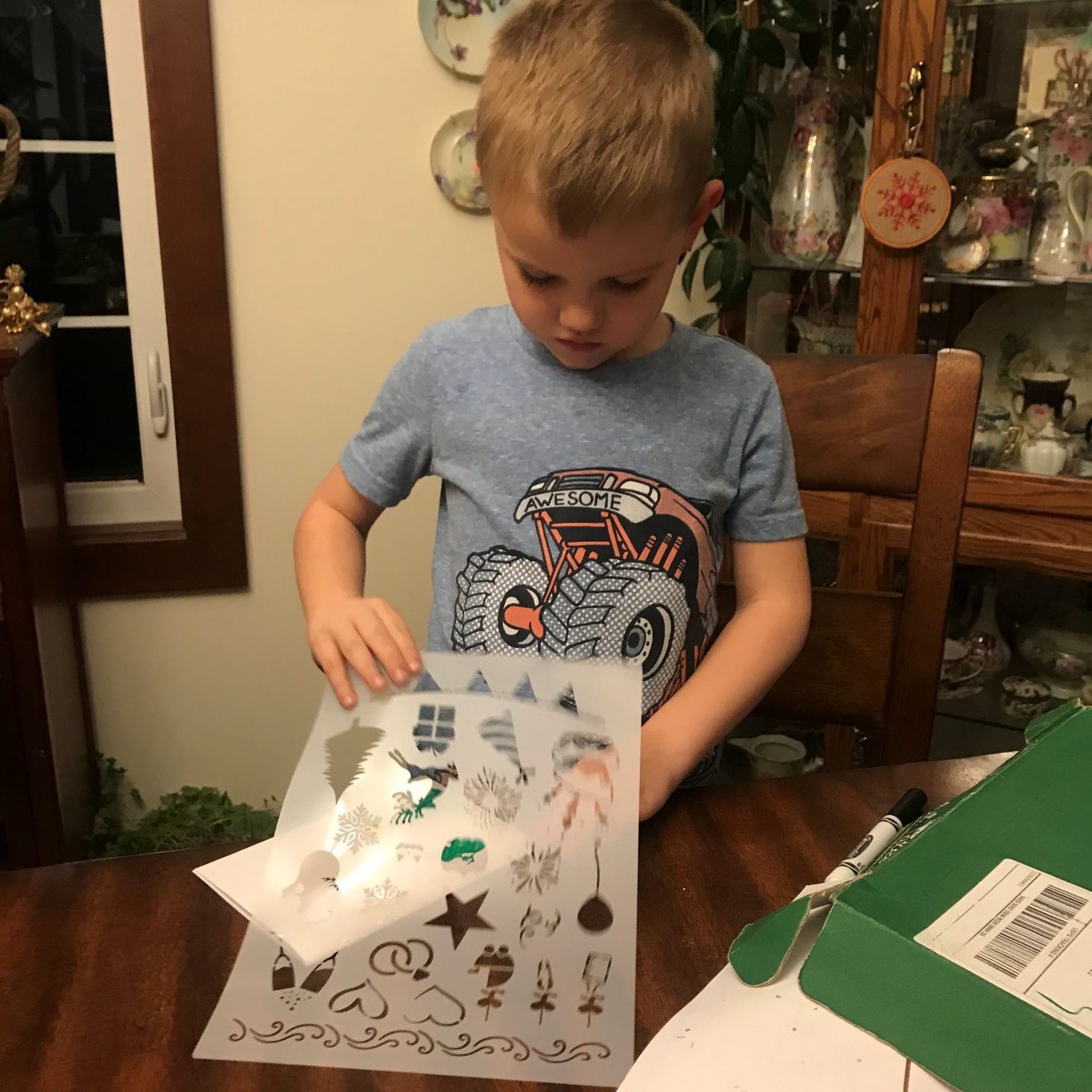 Adults and Crafts December 2019 charlie working on card