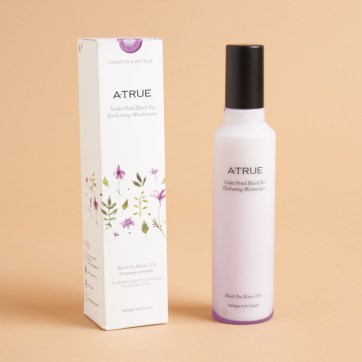 A.True Violet Petal Black Tea Hydrating Moisturizer w box