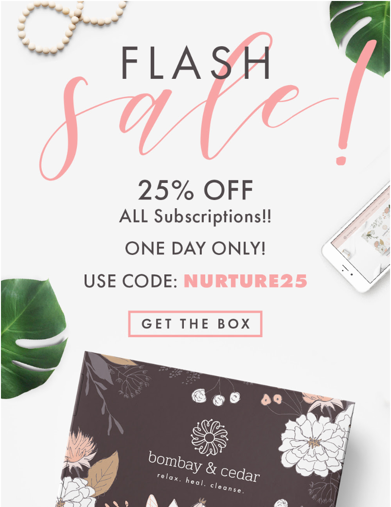 Today Only! Bombay & Cedar Flash Sale – 25% Off Subscriptions!