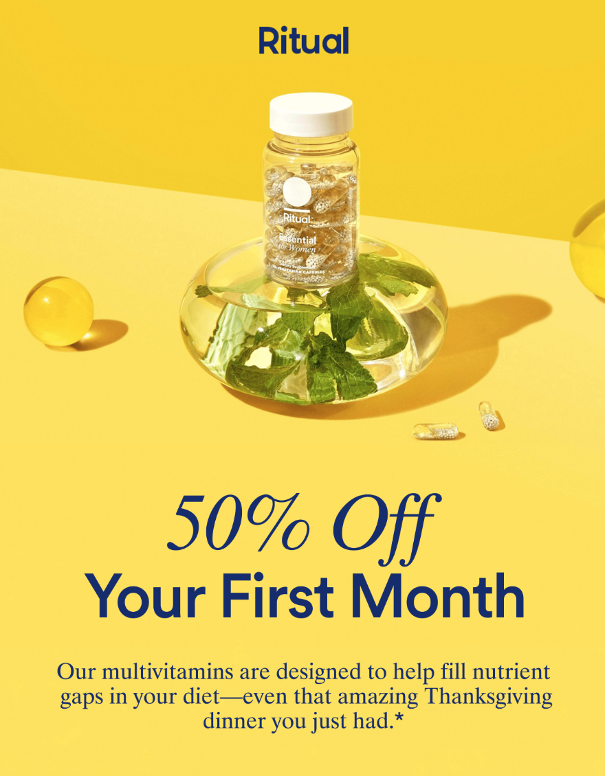 Ritual Vitamins Black Friday Sale – Save 50% Off Your First Month!