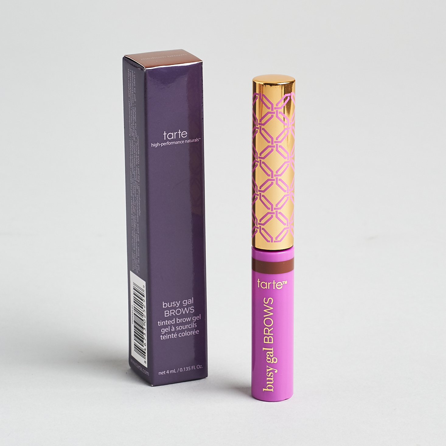 tarte Busy Gal BROWS Tinted Brow Gel in Medium Brown with box