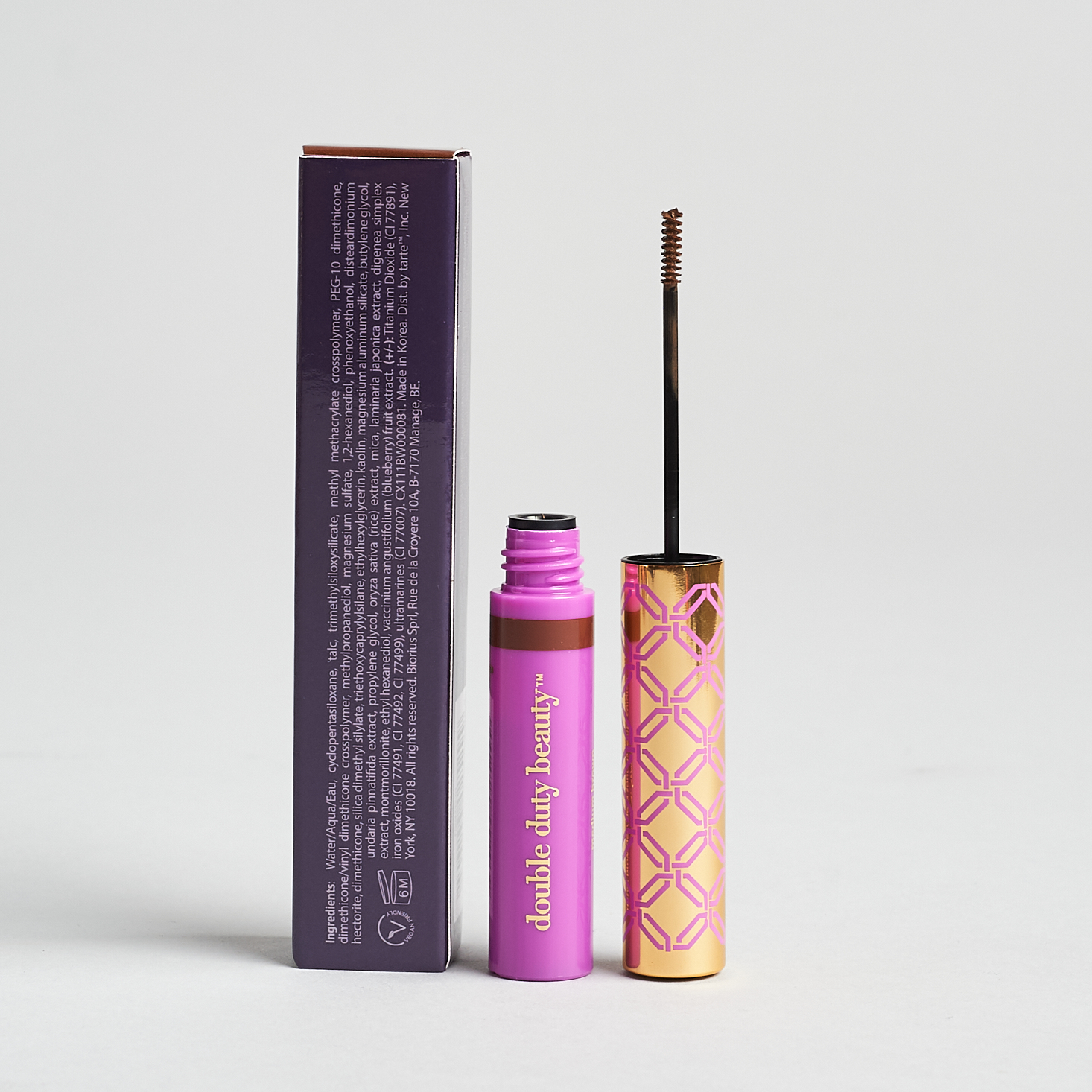 op0en tarte Busy Gal BROWS Tinted Brow Gel in Medium Brown with box