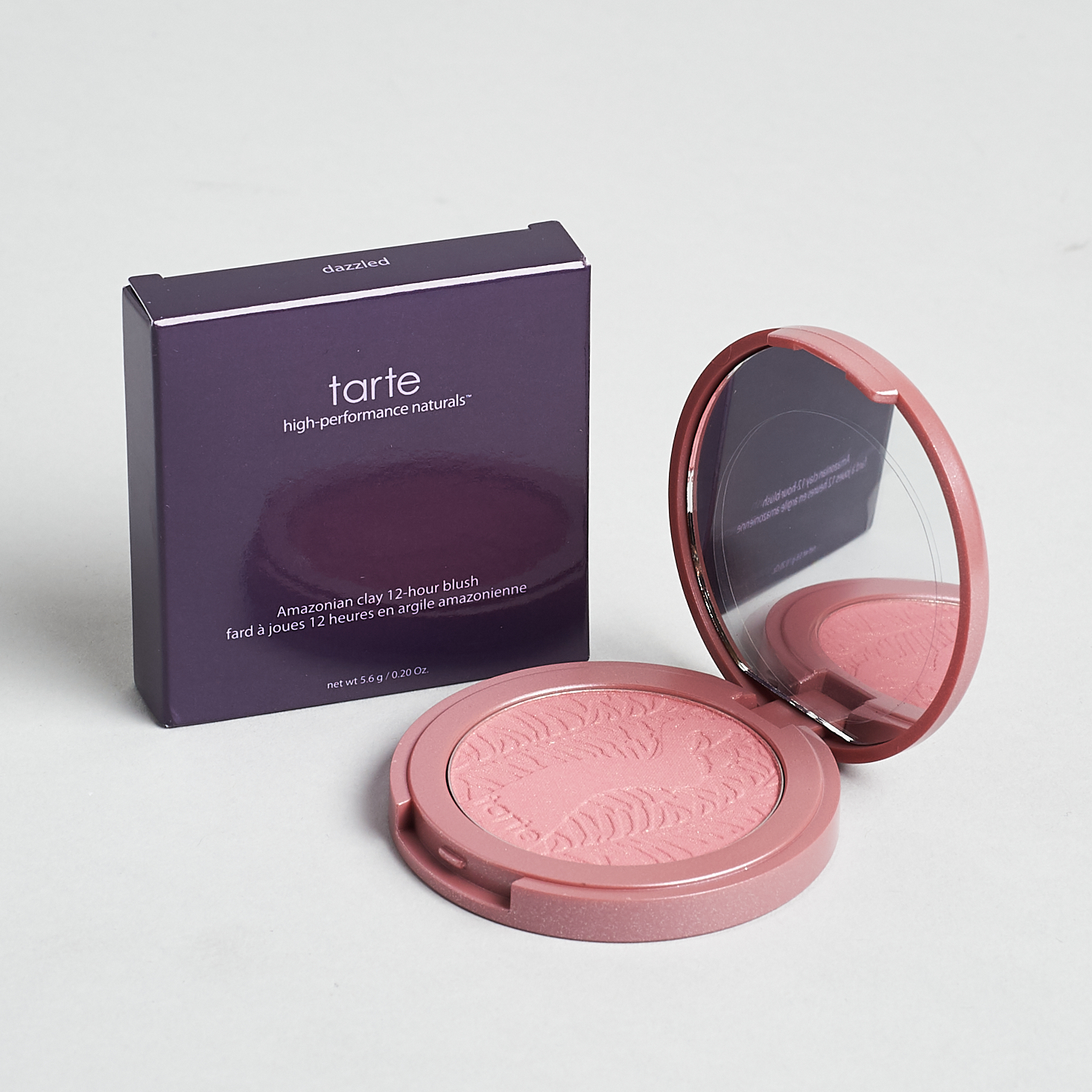 tarte Amazonian Clay 12-hour Blush in Dazzled compact open w box