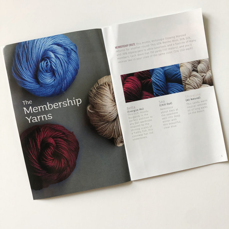 KnitCrate Review November 2019 booklet 3