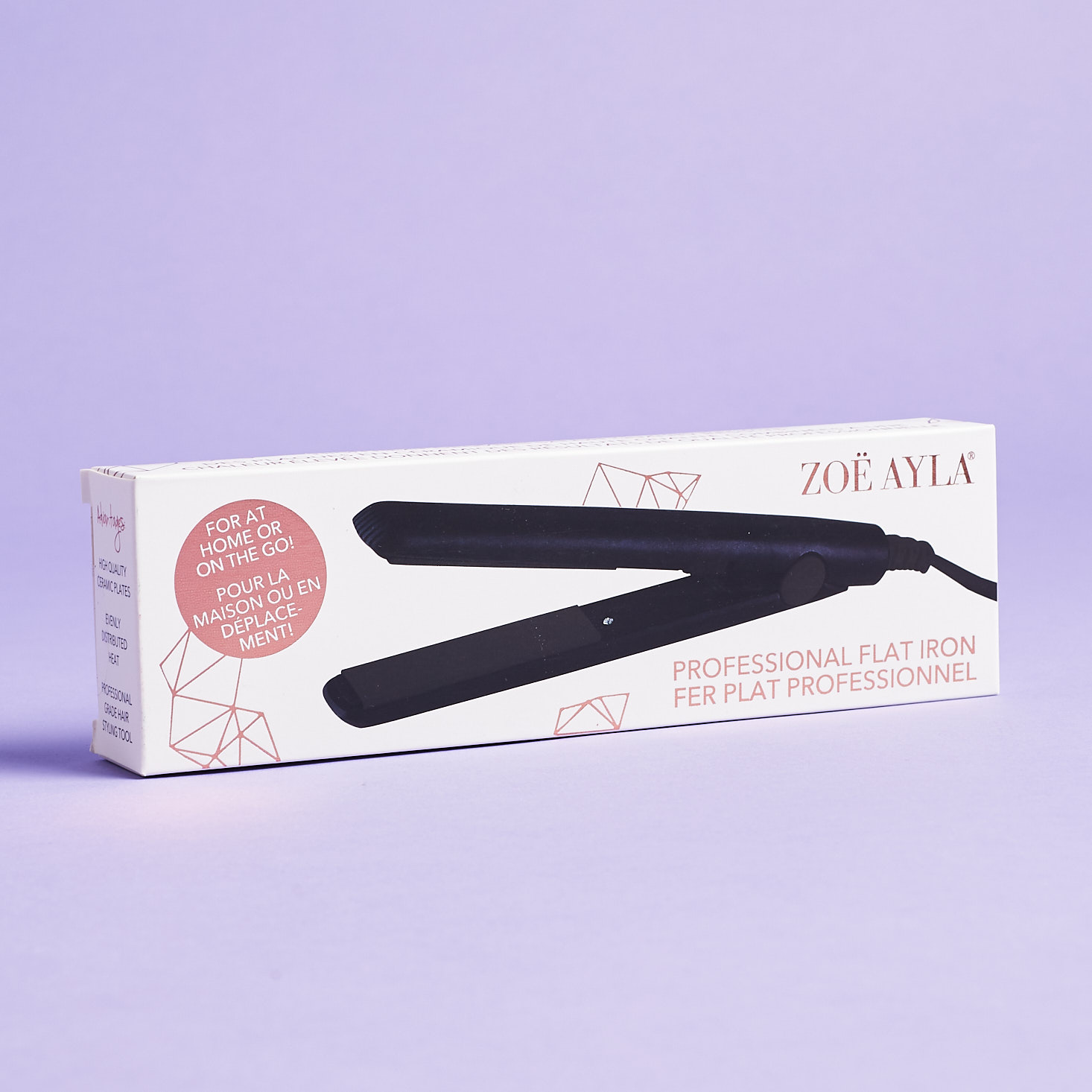 whote box with black straightener on cover