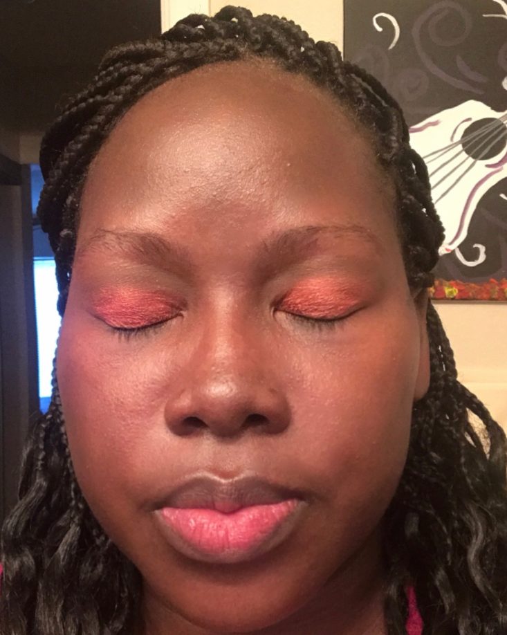 Boxycharm Tutorial December 2019 - Eyes Closed Wearing Red Shade On Lid