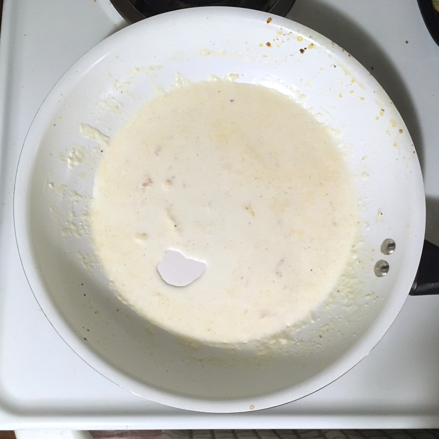 cream sauce in pan