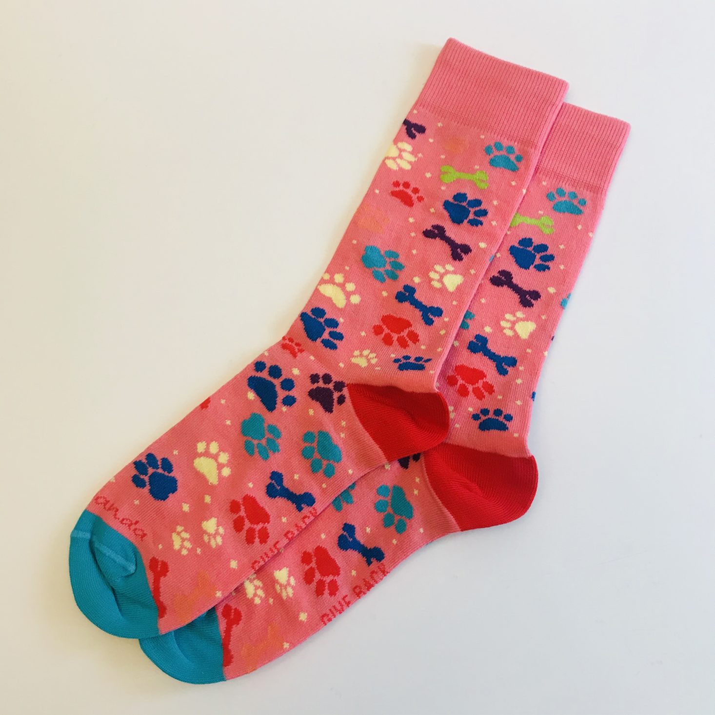 Sock Panda Women December 2019 paw socks side by side