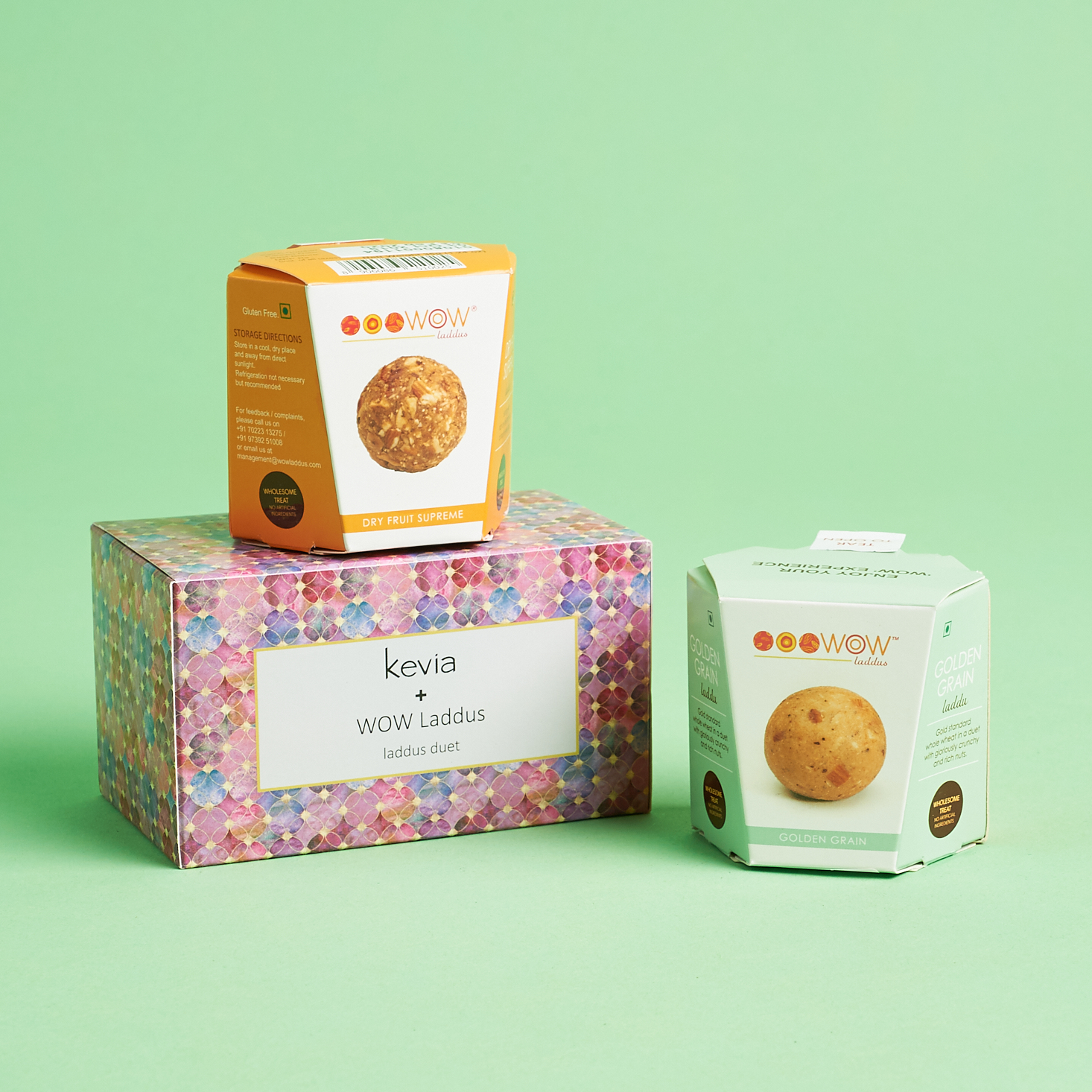 pair of round desserts in cute packaging