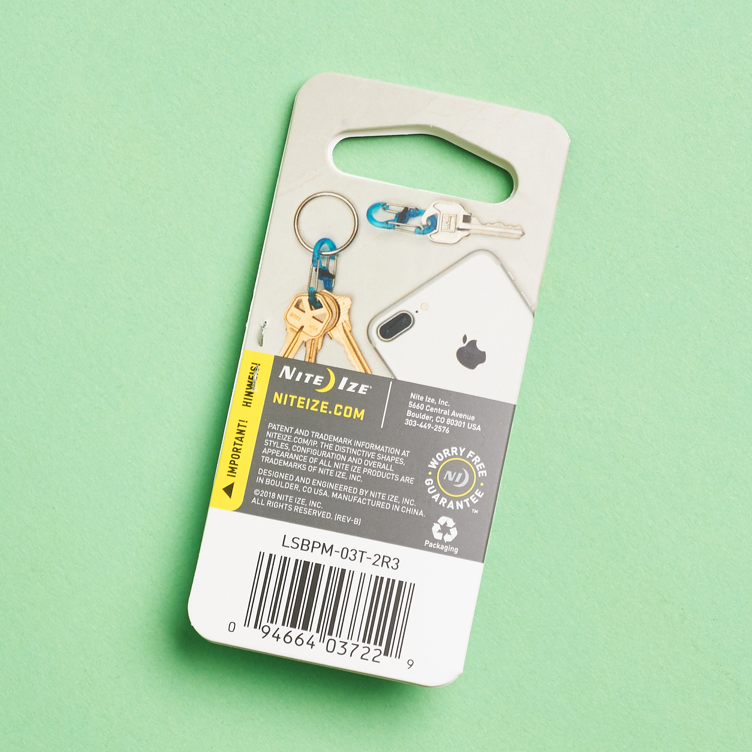 back of Nitelze S-Binder Microlock packaging