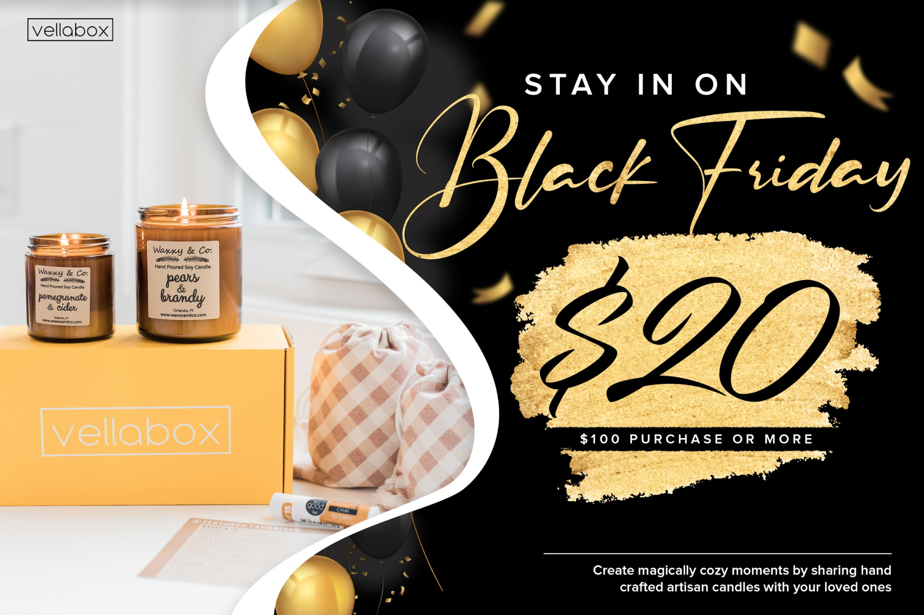 Vellabox Black Friday Coupon – $20 Off $100 Purchase!