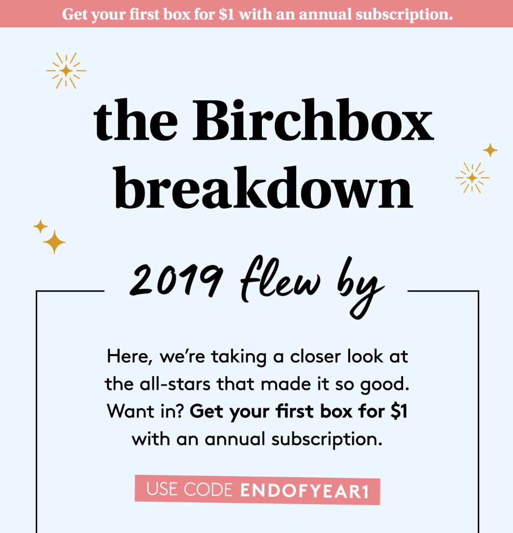Birchbox Coupon – First Box For $1 With Annual Subscription!