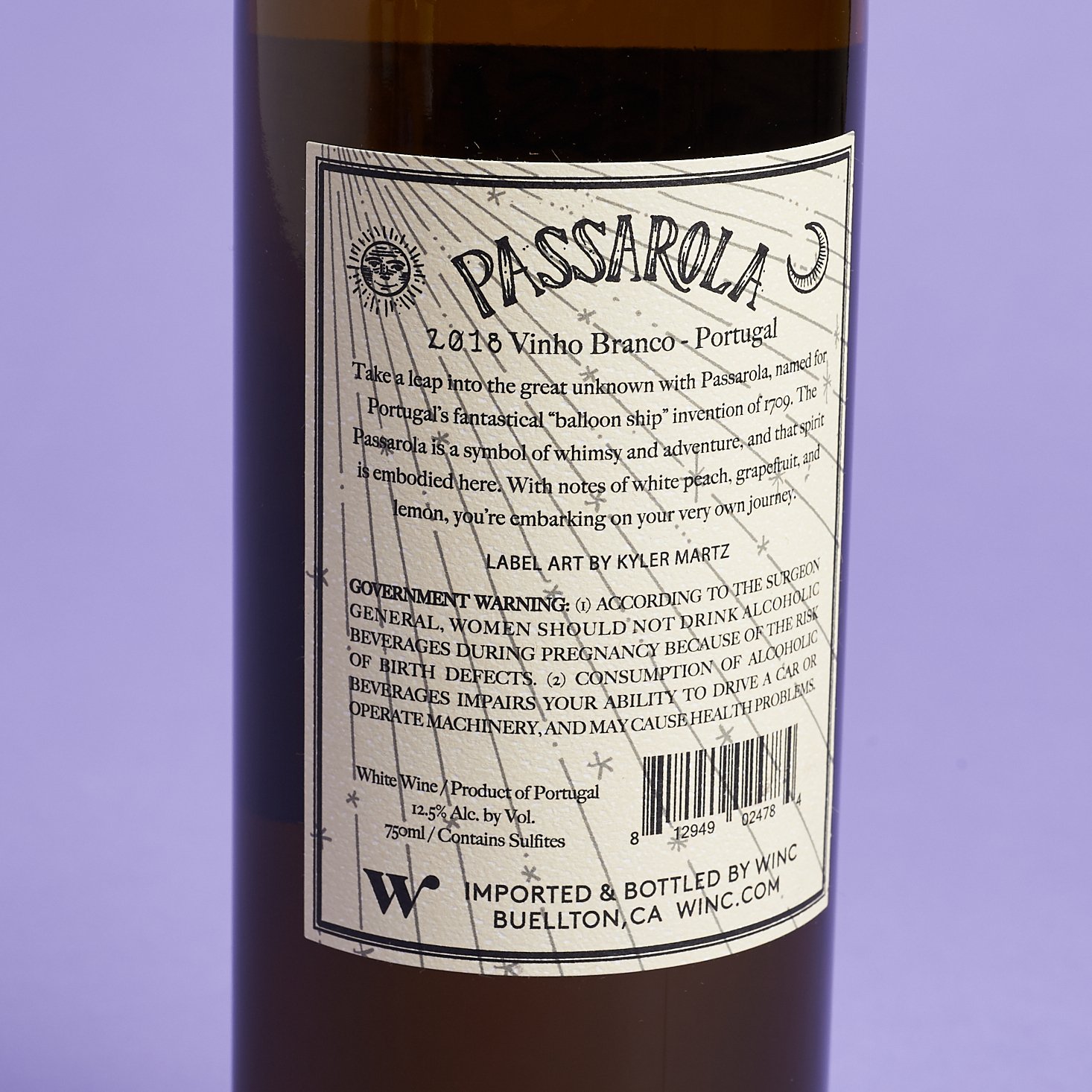 Passarola White Blend back label view