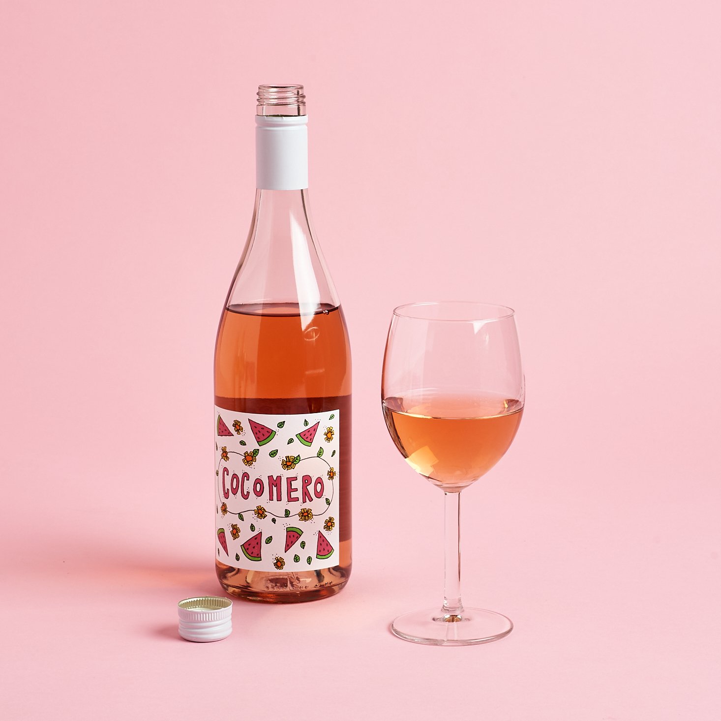 2018 cocomero rose bottle and poured glass