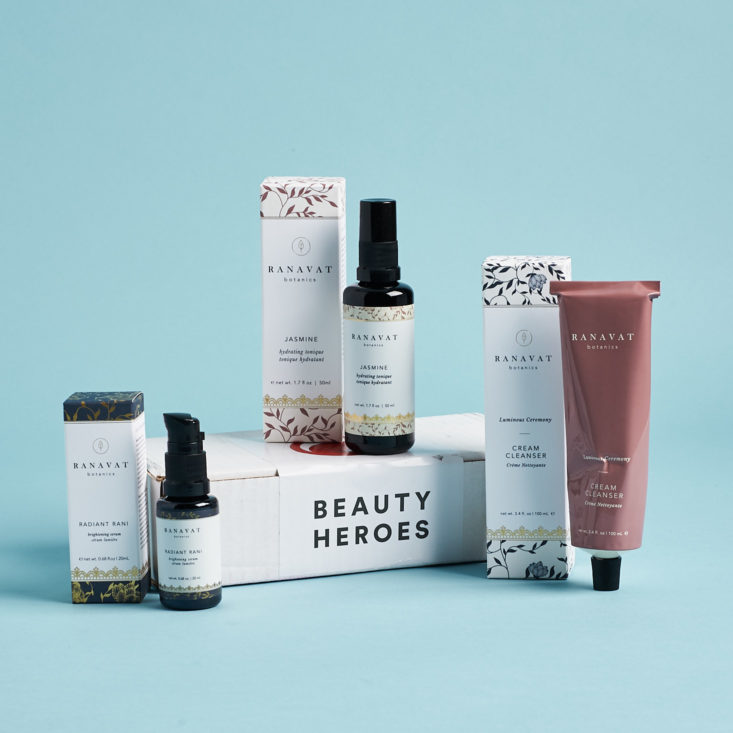 three ranavat products surrounding Beauty Heroes box