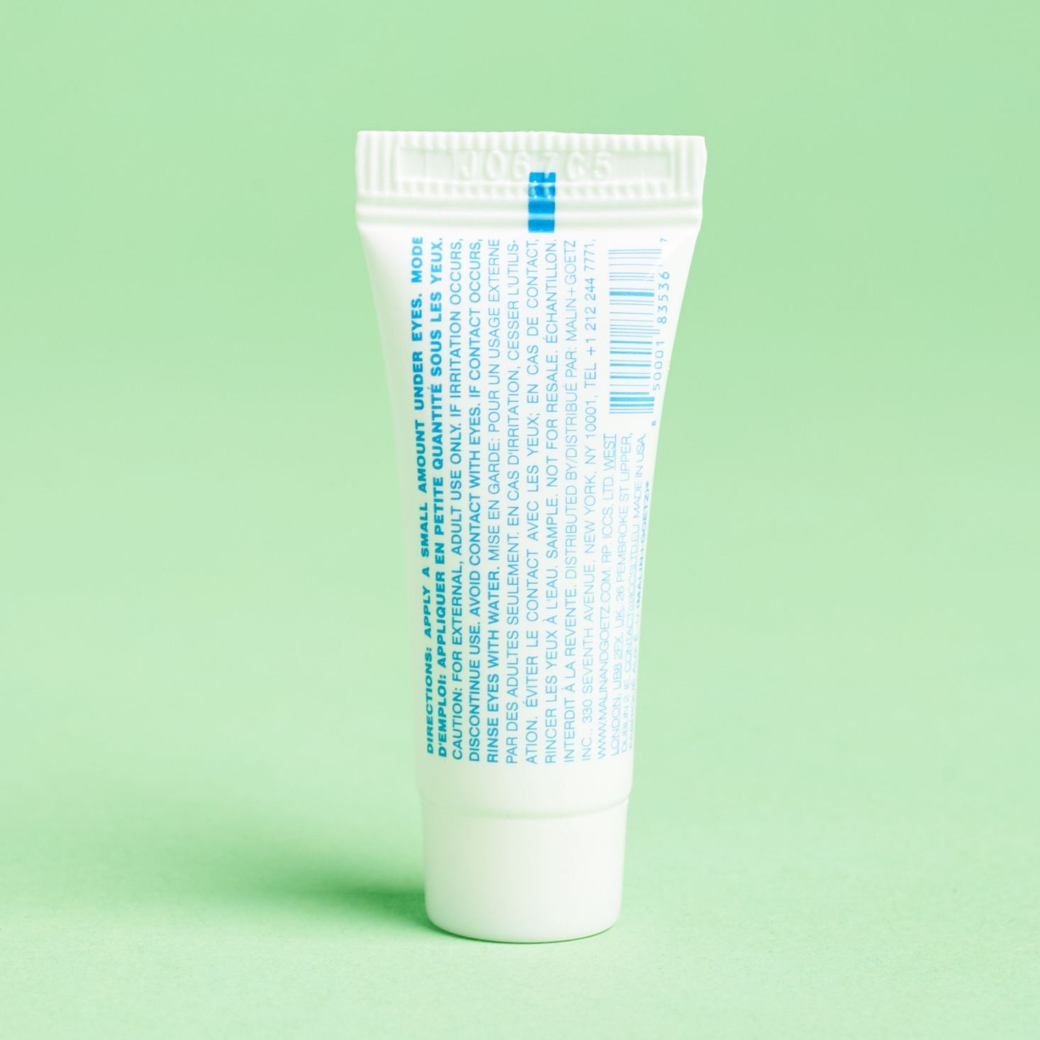 back of Malin + Goetz Revitalizing Eye Gel