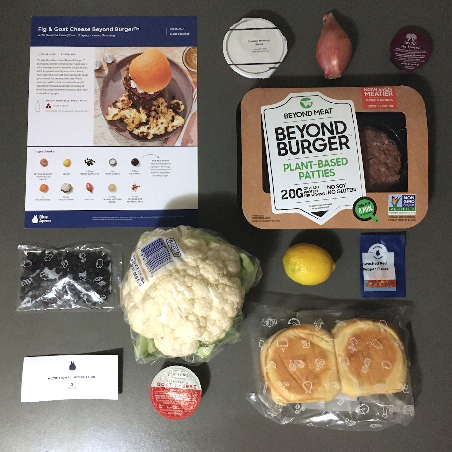 beyond burger ingredients laydown