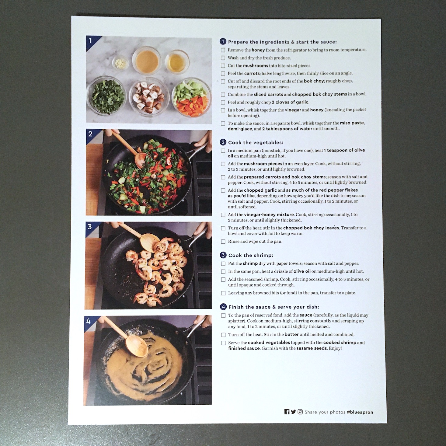 miso butter shrimp ingredients recipe card back