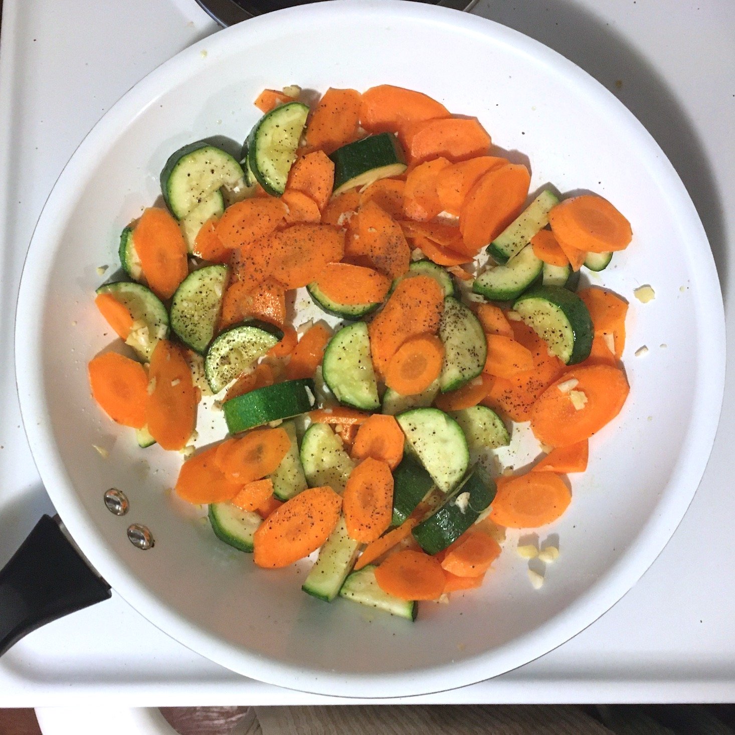 veggie curry veggies cooking in pan