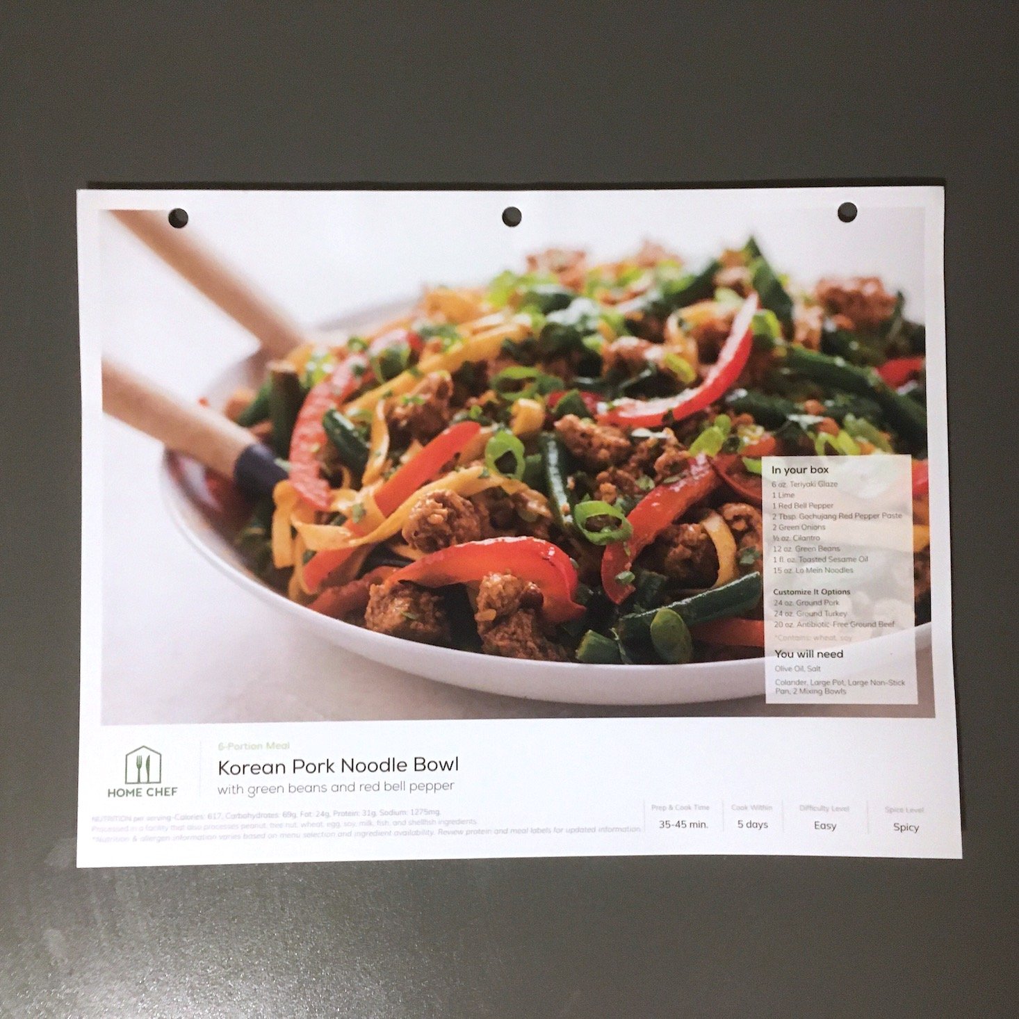 korean pork noodles recipe card front