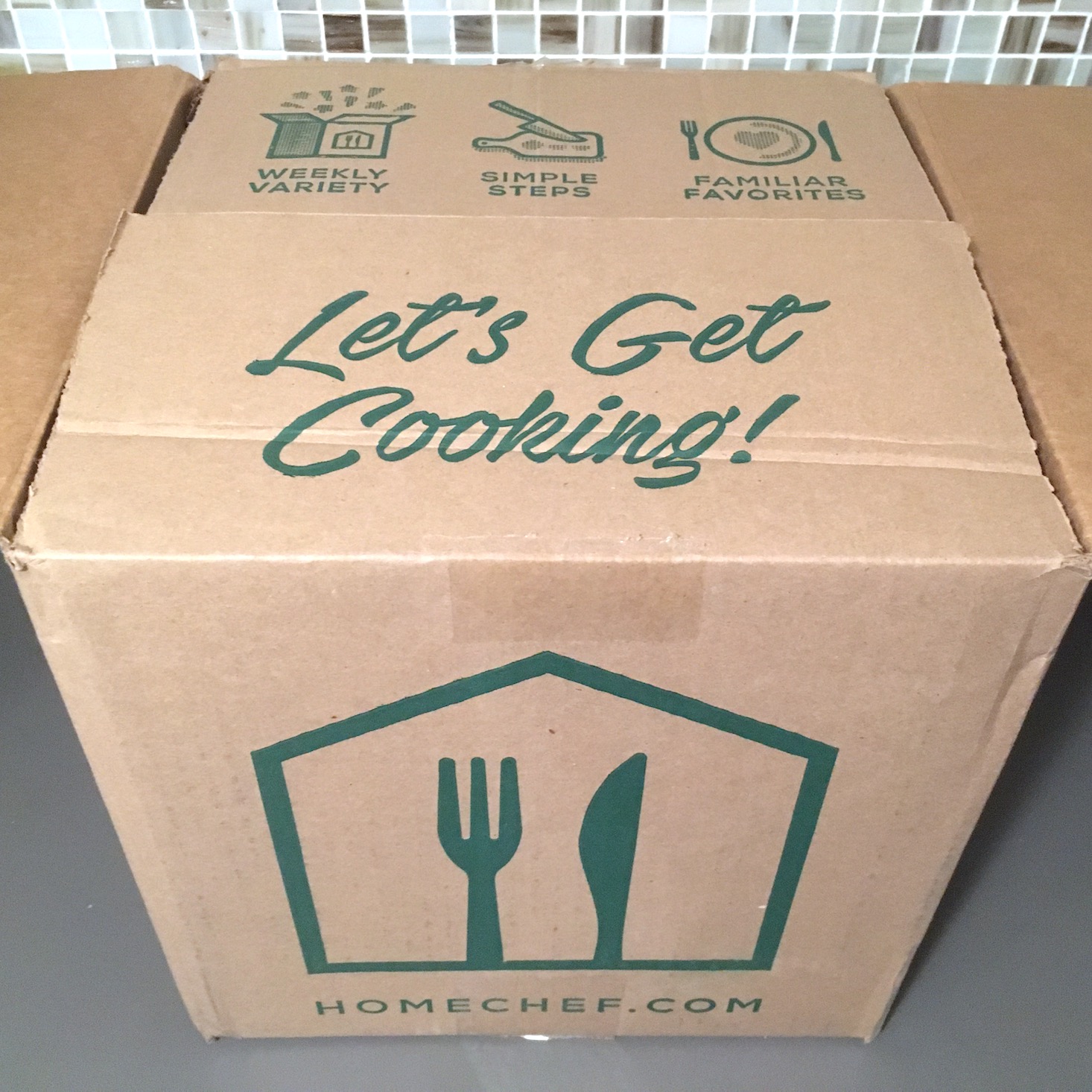 view of interior box flaps printed with lets get cooking