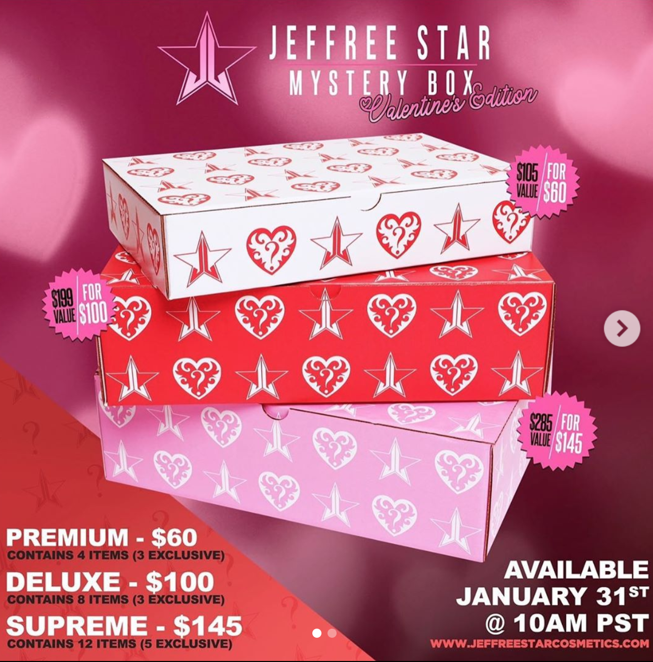 Jeffree Star Valentine's Day Mystery Boxes Available Now! MSA