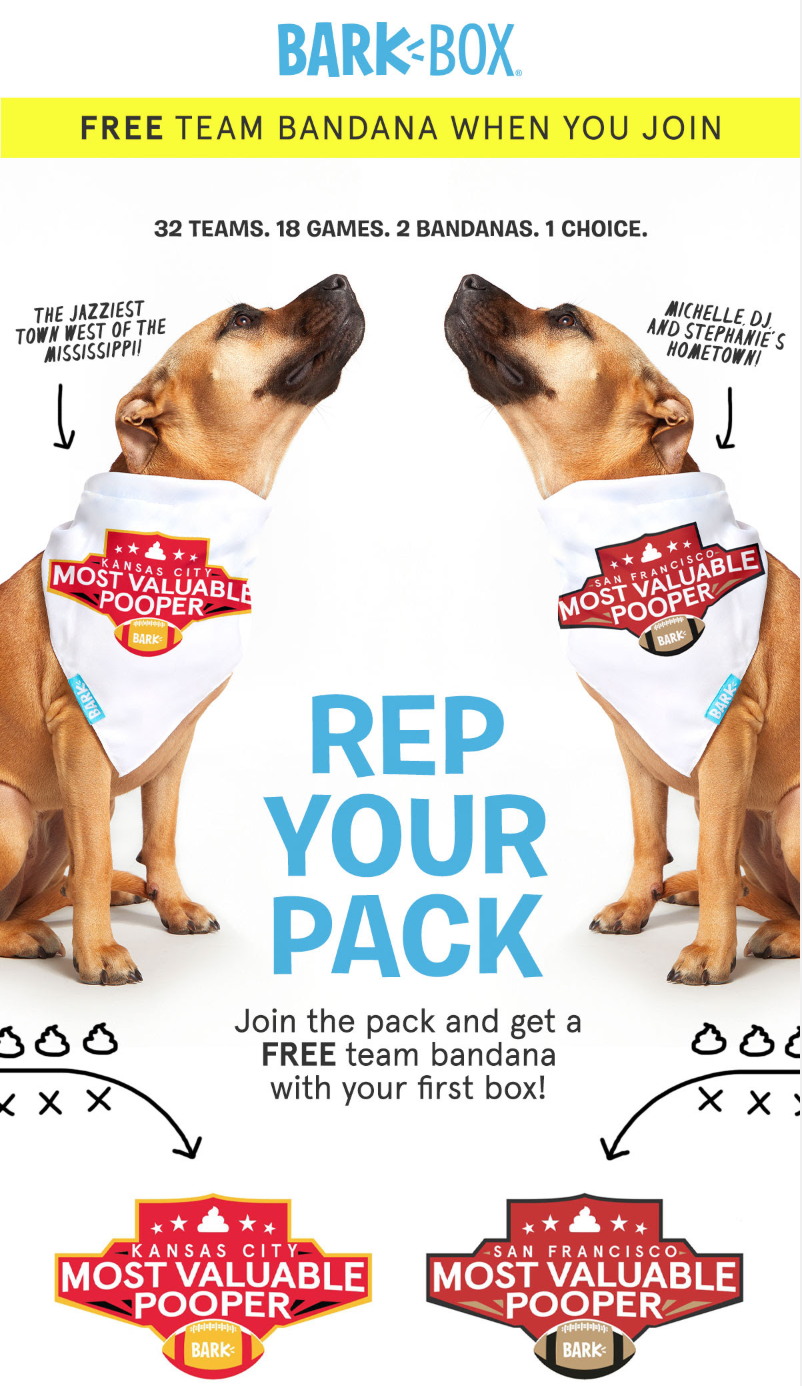 BarkBox Coupon – Free Super Bowl Dog Bandana With Subscription!