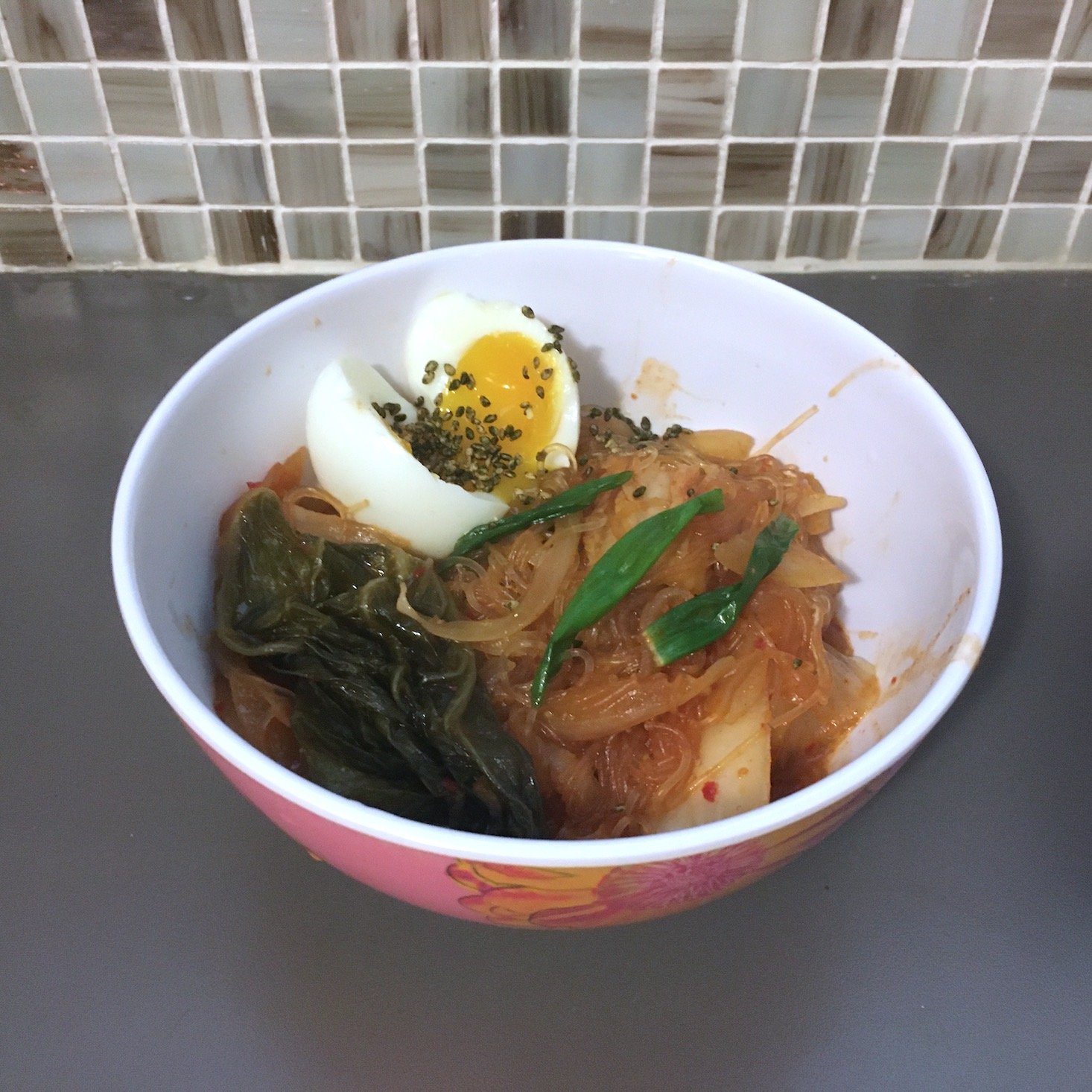 kimchi vermicelli cooked