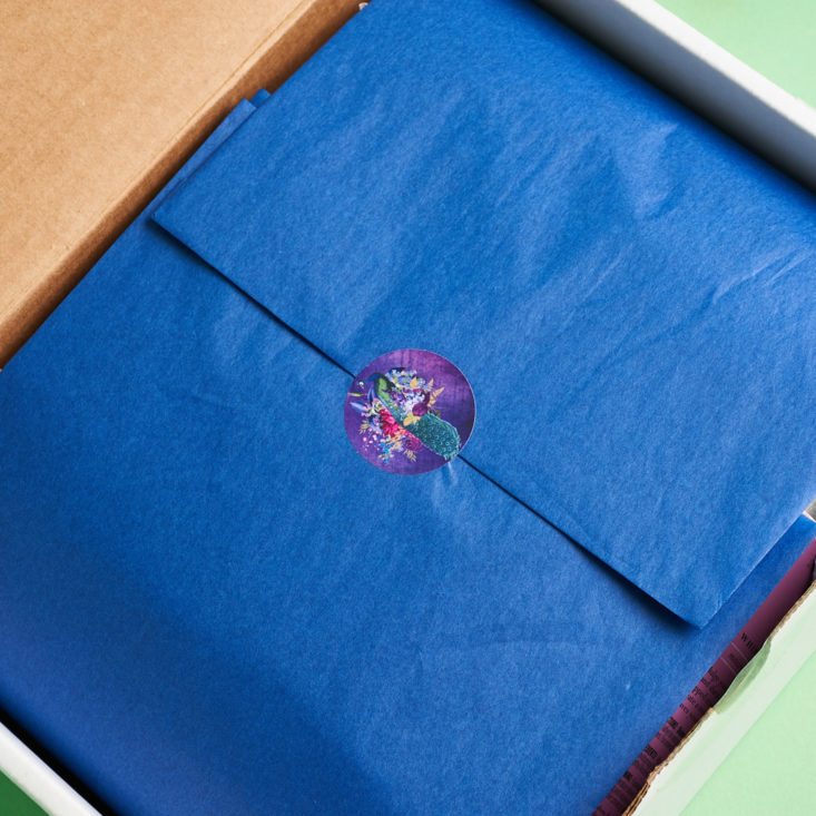 deep blue tissue inside box