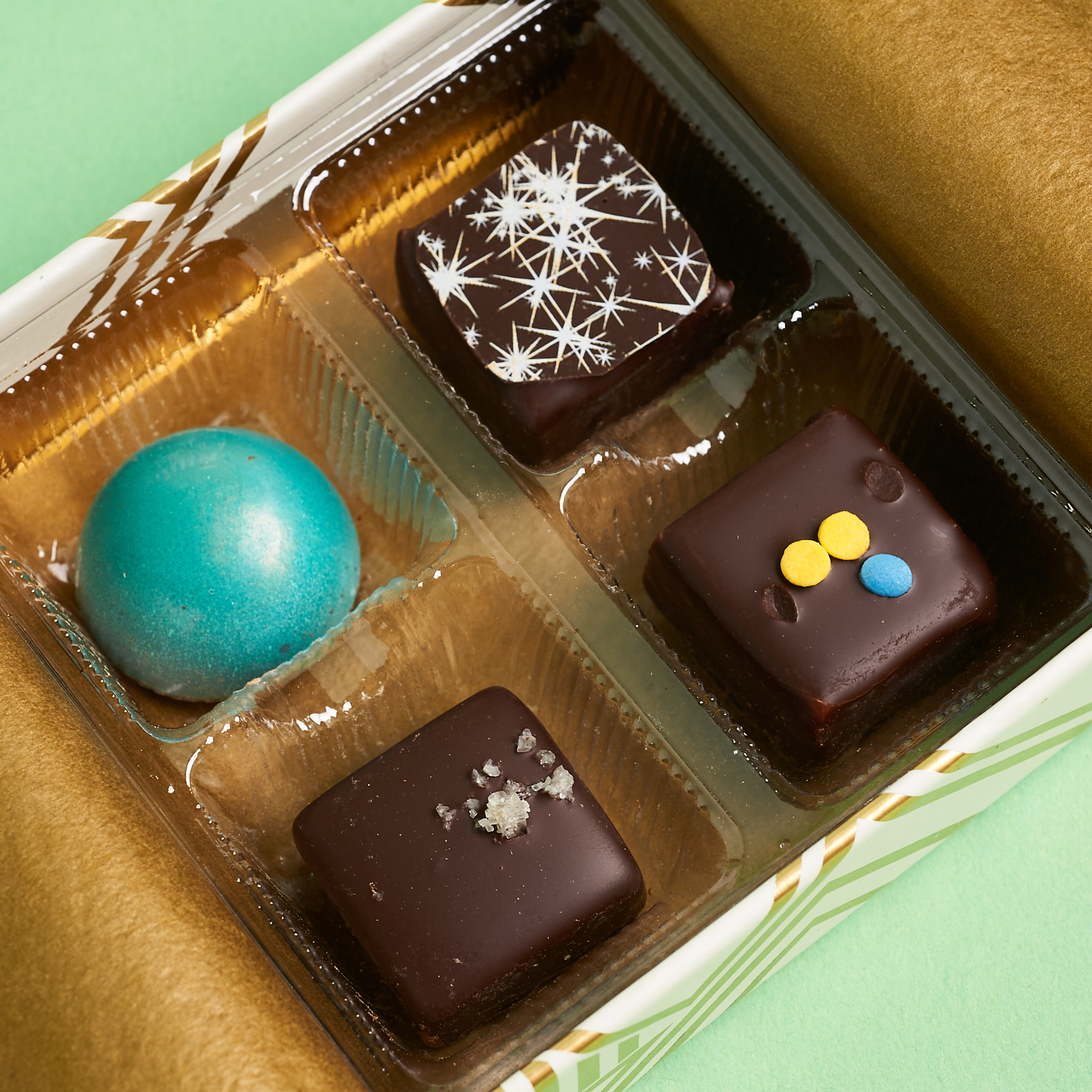 4 chocolates inside box