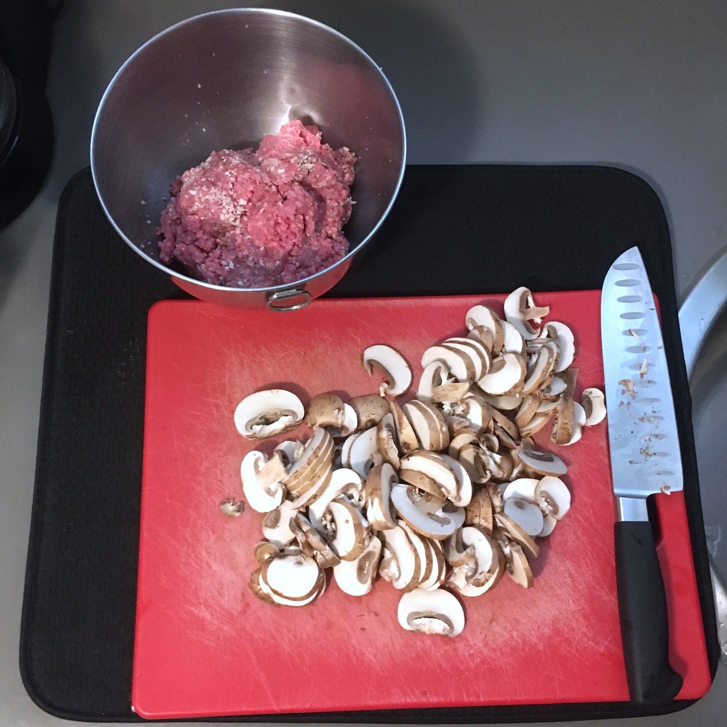 Home Chef February 2020 - slow cooker meatballs marsala prep work