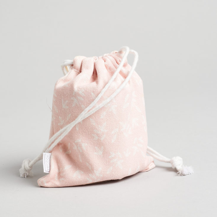 pale pink drawstring bag