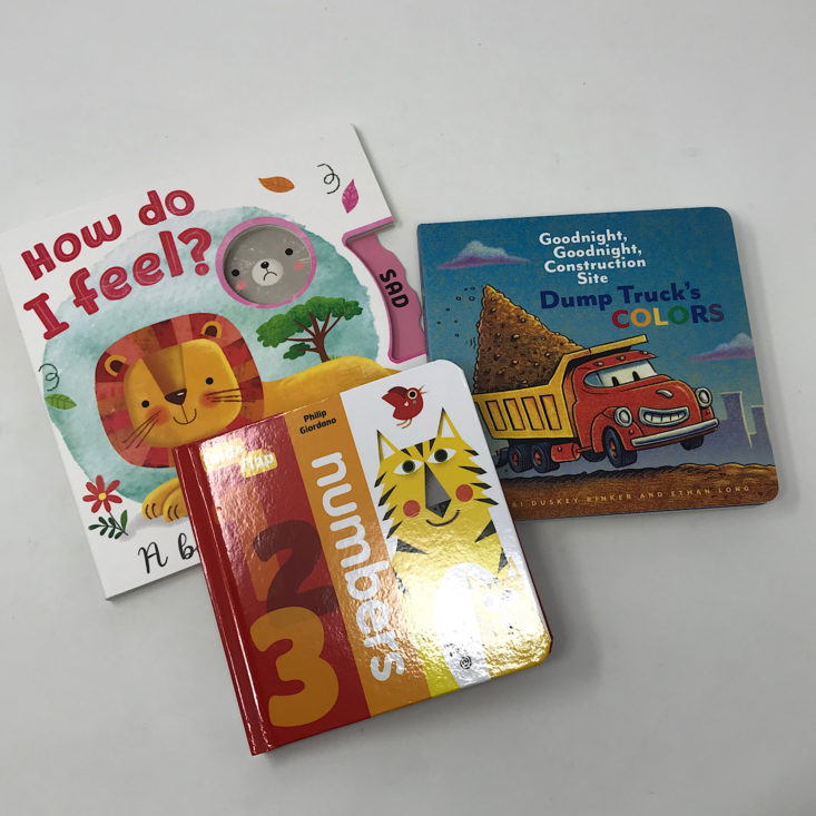 Three kids books from Bookroo subscription.