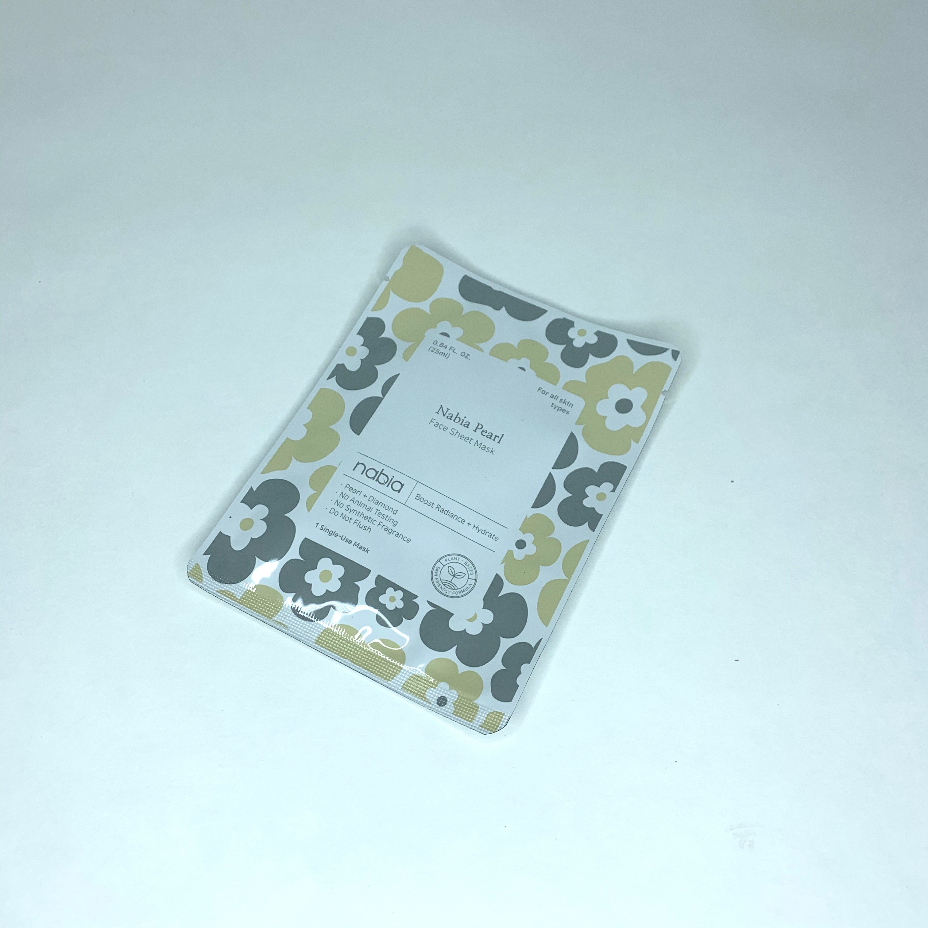 Nabia Pearl Face Sheet Mask Front for Cocotique March 2020