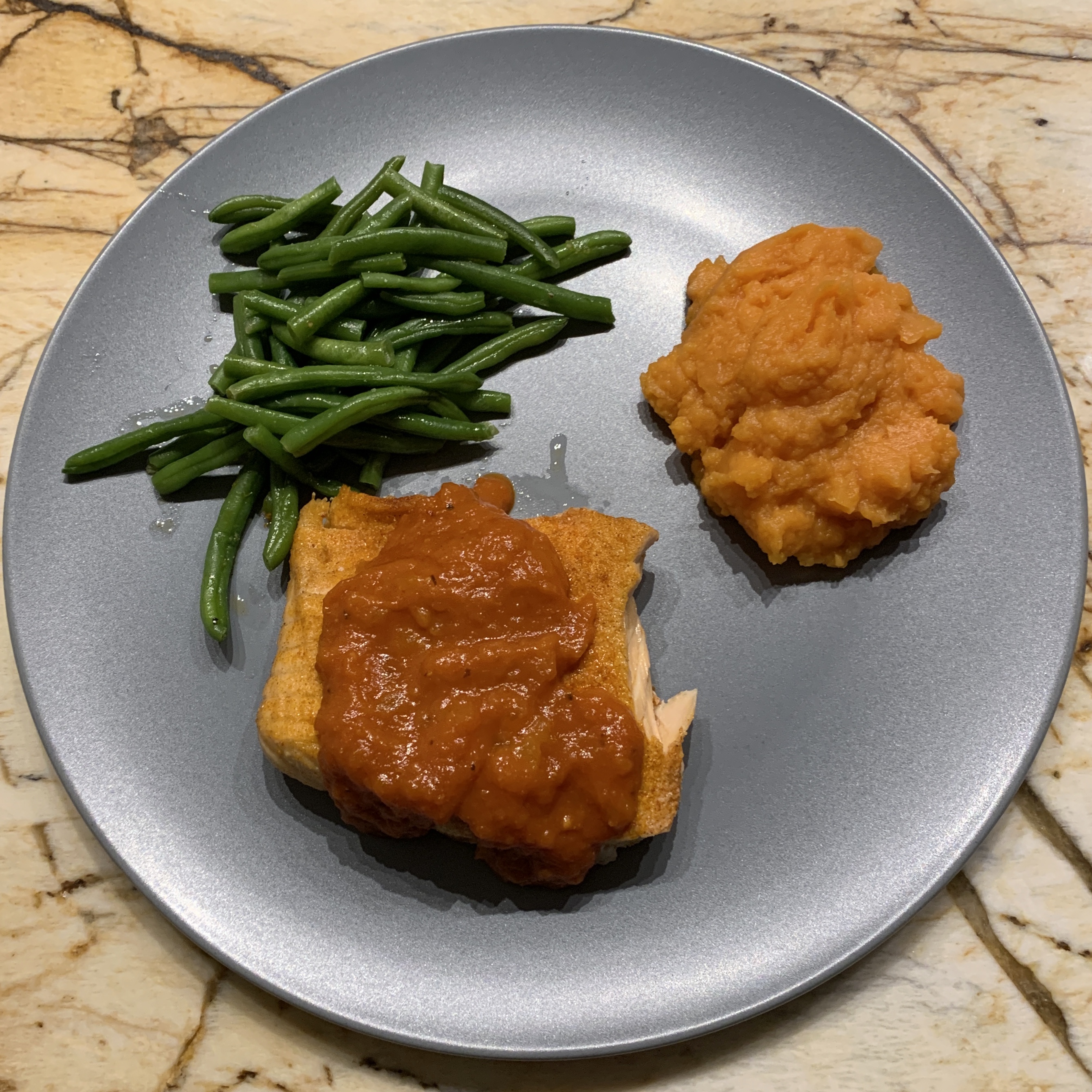 Paleo BBQ Salmon on plate