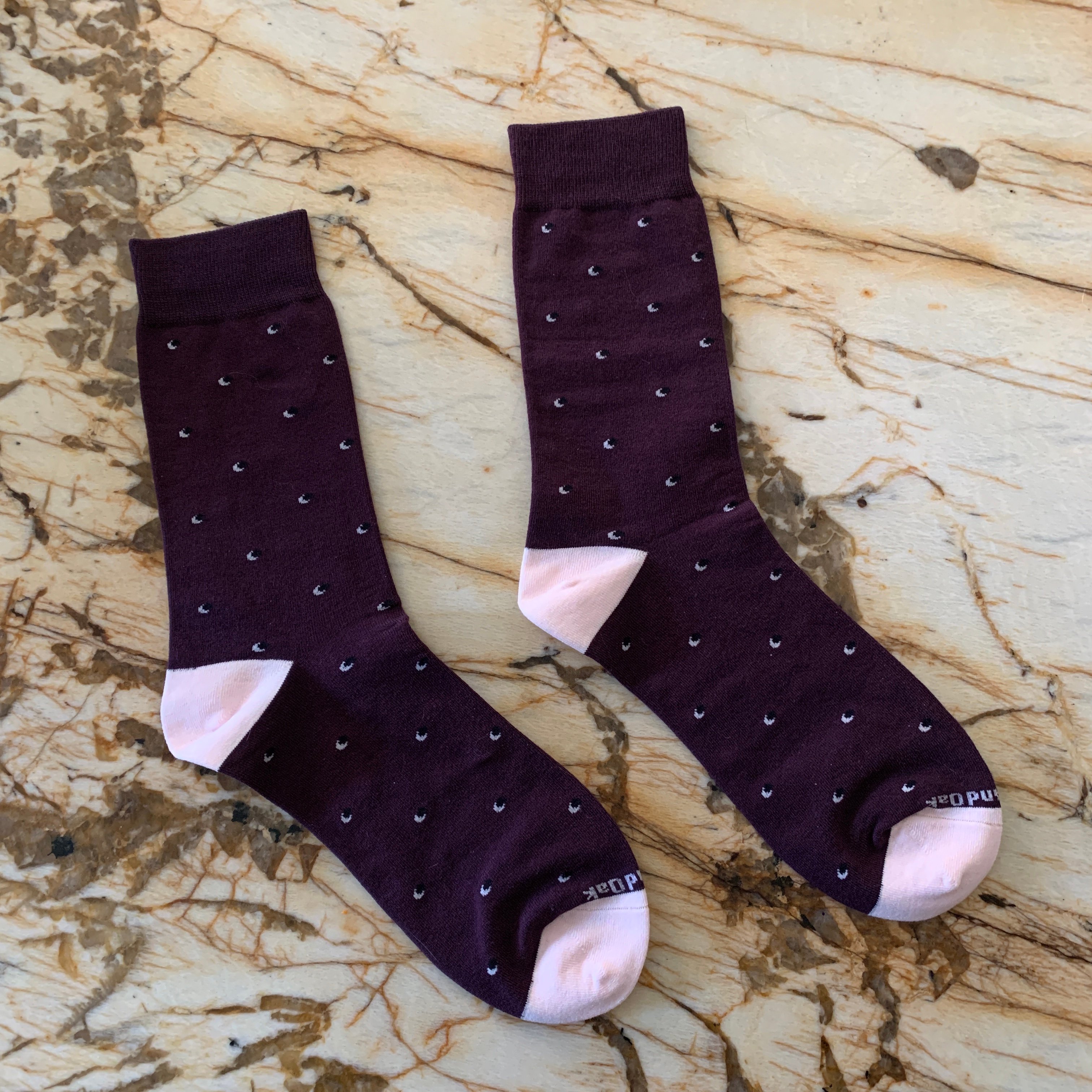 other side of polka dot socks