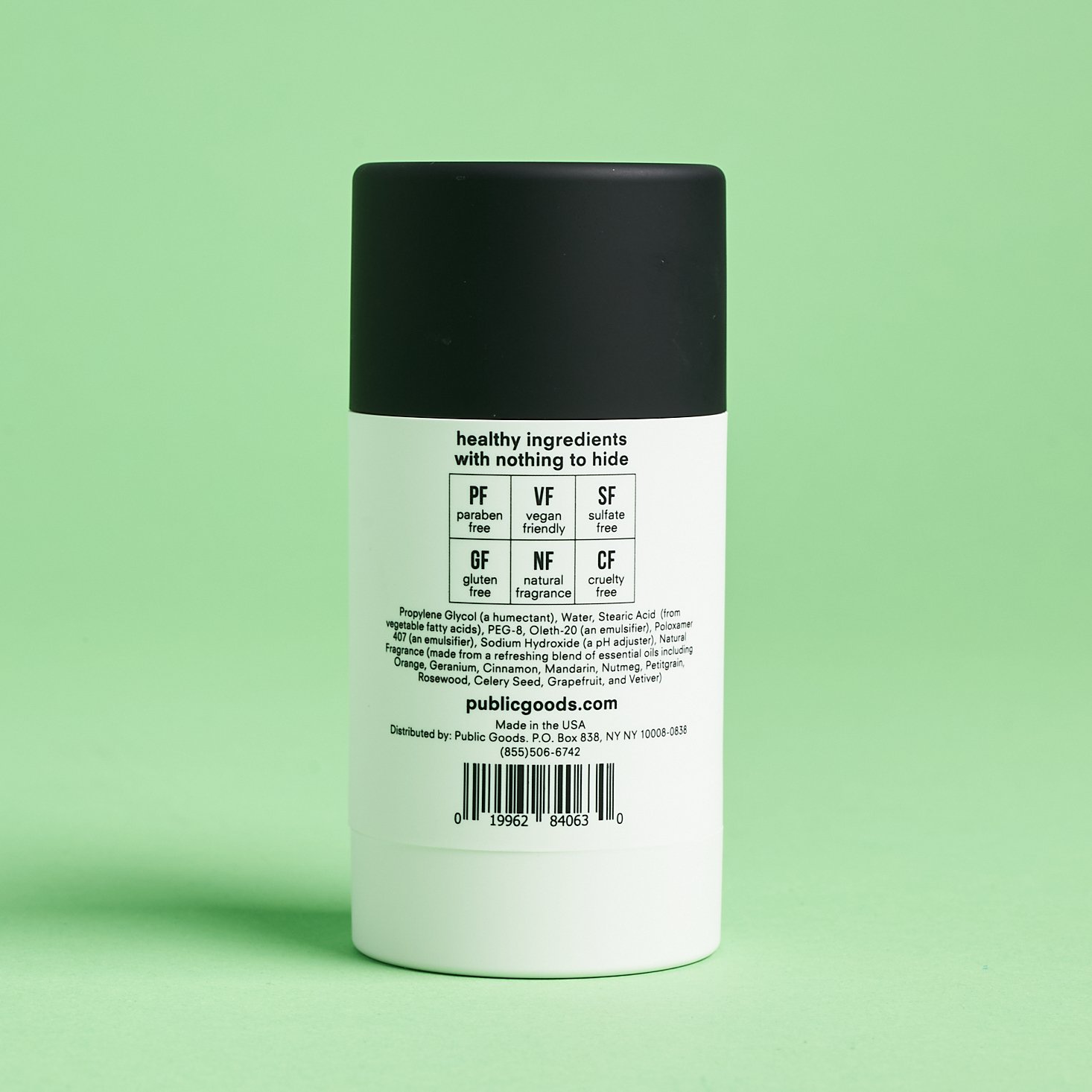 back of Public Goods Natural Deodorant