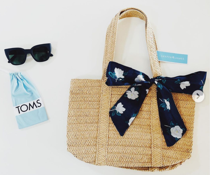 Straw Bag with Floral Scarf by Draper James - FabFitFun
