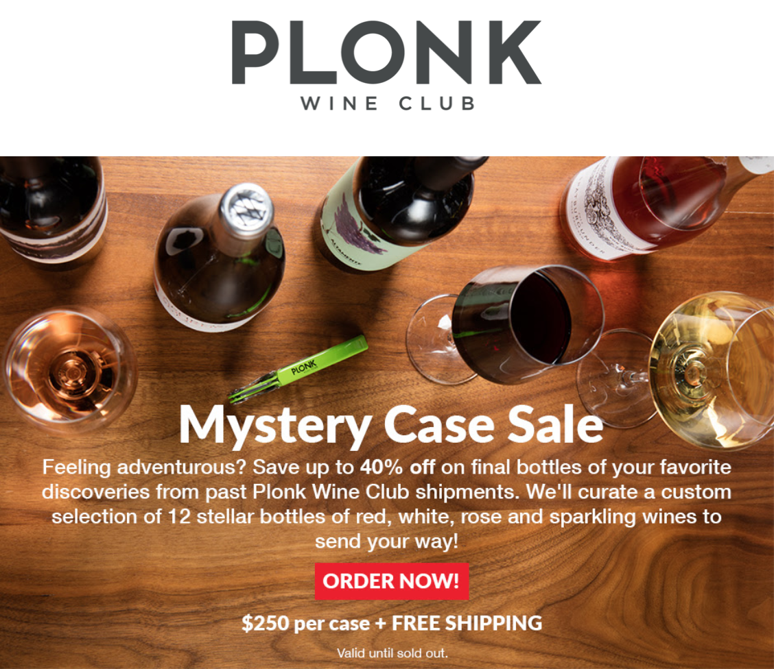 Plonk Wine Club Deal – $30 Off Mystery Cases!