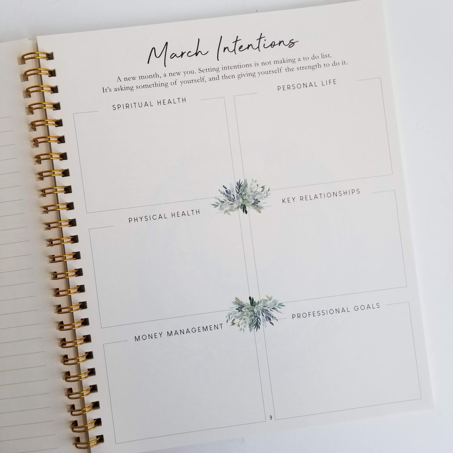 Silk + Sonder Planner March 2020 march intentions