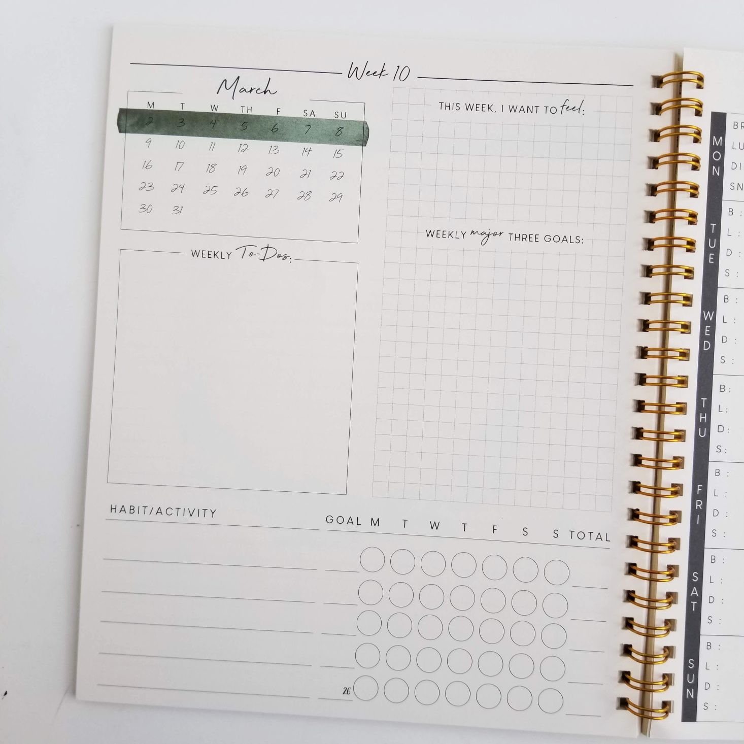 Silk + Sonder Planner March 2020 weekly tools 1