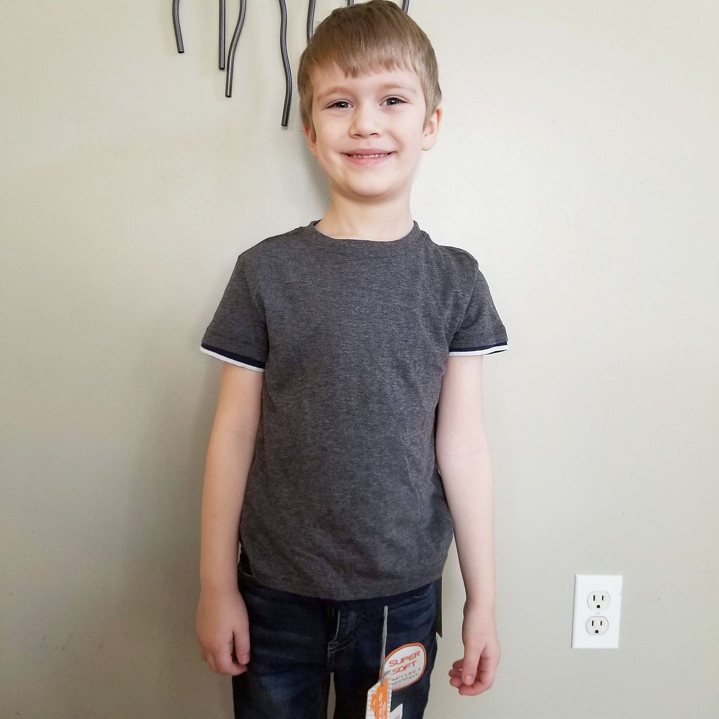 Stitch Fix Kids Boys March 2020 reversible tee modeled