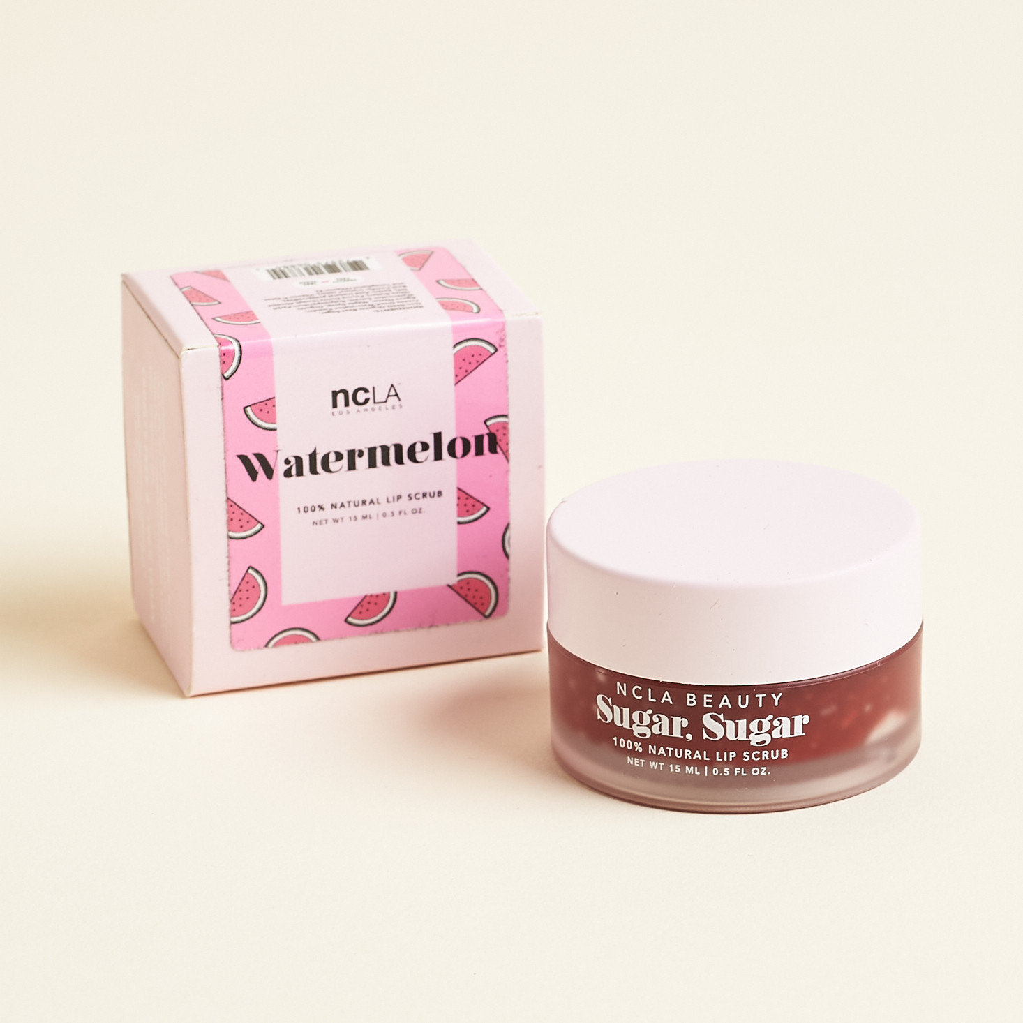 NCLA Beauty Sugar. Sugar Watermelon Lip Scrub with box
