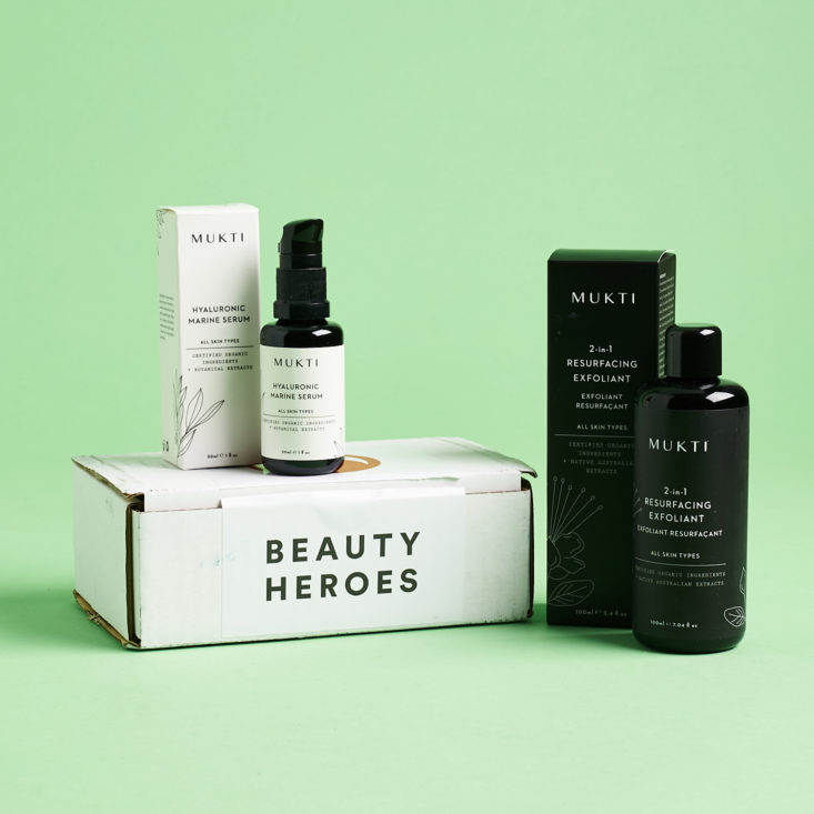 Mukti Products with Beauty Heroes box