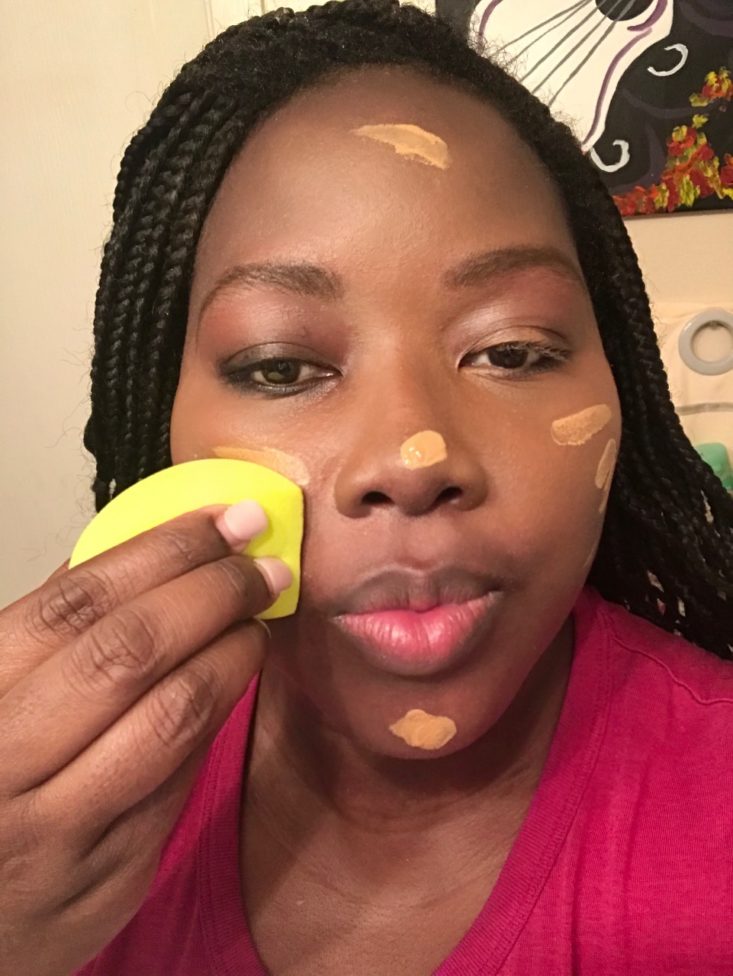 Boxycharm Tutorial April 2020 - Using The Larger Sponge With Foundation On My Face