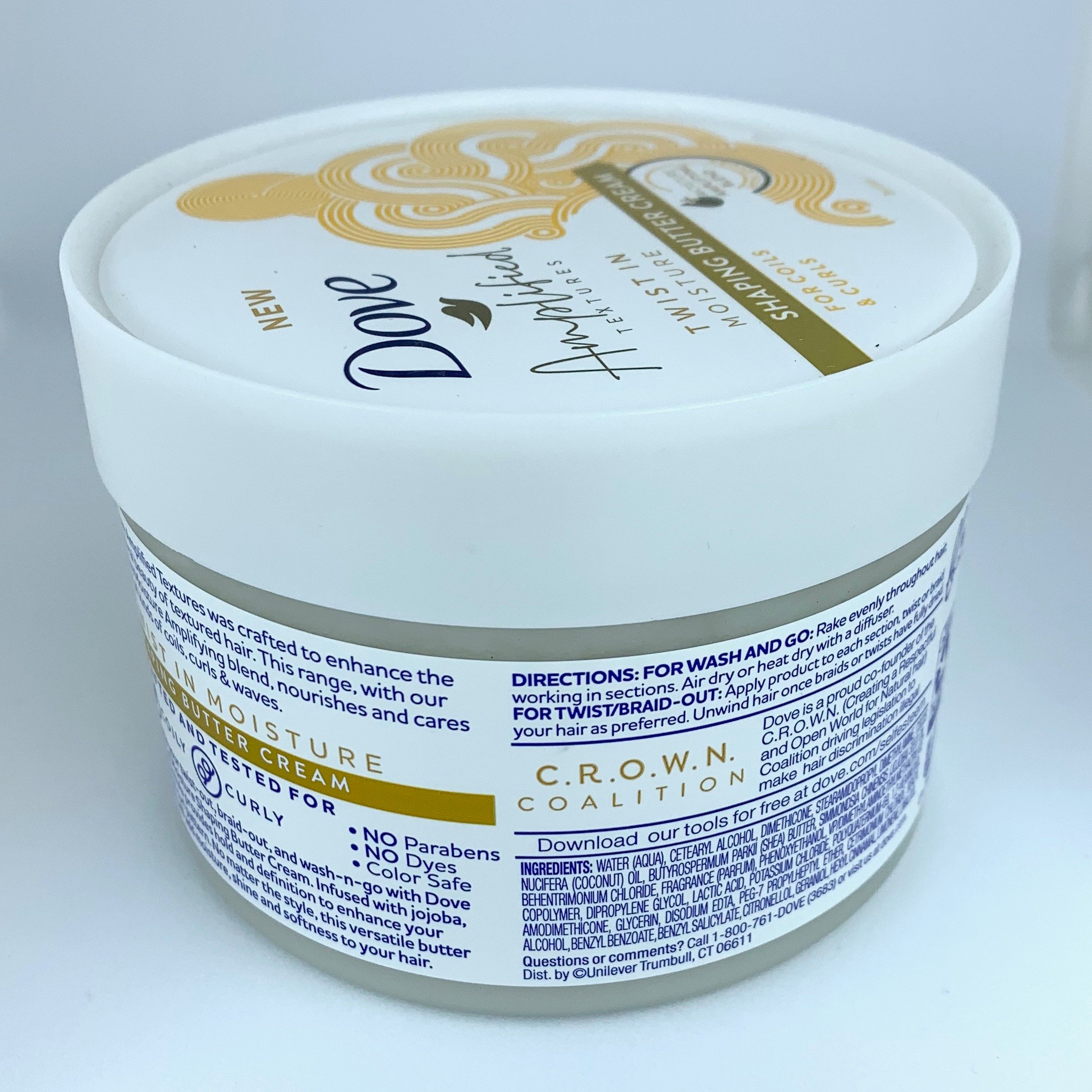 Dove Amplified Textures Twist-In Moisture Shaping Butter Cream Back for Cocotique April 2020