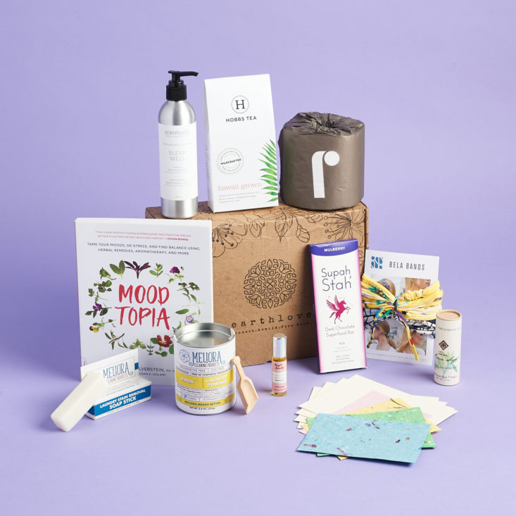 Earthlove subscription with sustainable lifestyle items on display.