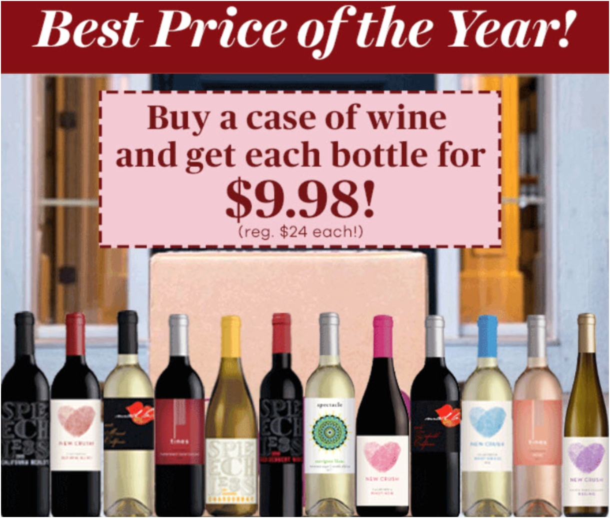 VineOh! Deal – Case Of Wine For $9.98 Per Bottle!