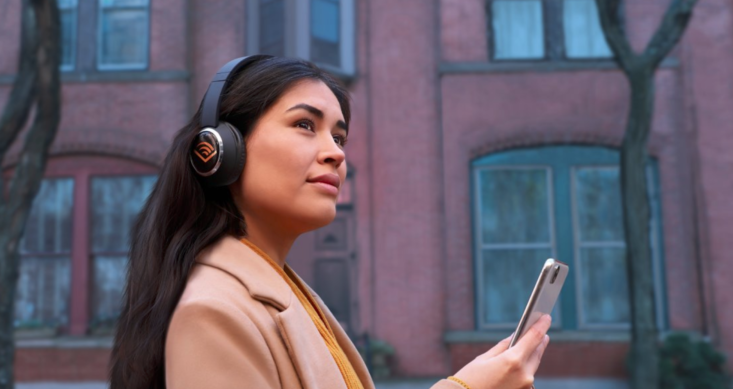 Woman Listening to Audible