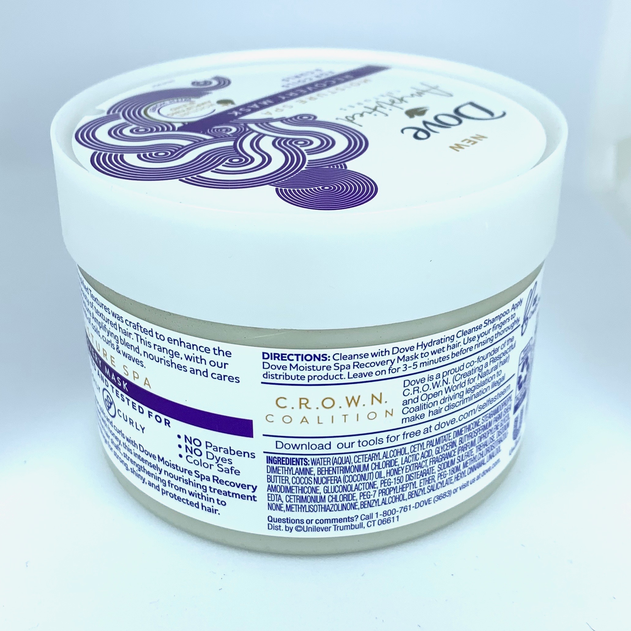 Dove Amplified Textures Moisture Recovery Mask Back for Cocotique May 2020